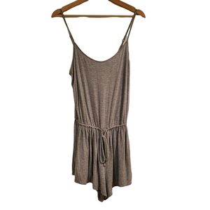 Old Navy gray spaghetti strap swoop neck jumpsuit  romper one piece shorts